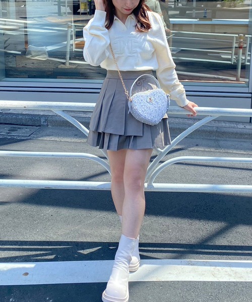one after another NICE CLAUP(ワンアフターアナザーナイスクラップ)の「ロゴジャガードニットプルオーバー(ニット/セーター・レディース・ネイビー/ミント/アイボリー・FREE)」の6枚目の写真