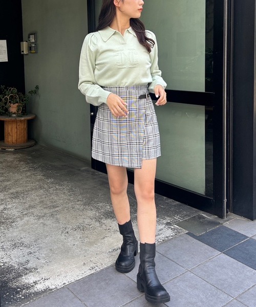 one after another NICE CLAUP(ワンアフターアナザーナイスクラップ)の「ロゴジャガードニットプルオーバー(ニット/セーター・レディース・ネイビー/ミント/アイボリー・FREE)」の9枚目の写真