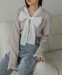 Bab | ボウタイリブニットプルオーバー(ニット/セーター)