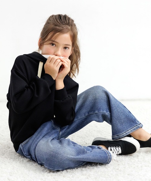 Bee des Bee（ビーデスビー）の「レイヤード風パーカー（パーカー・キッズ・ブラック/ホワイト/ライトグレー・110cm/120cm/130cm/140cm/150cm/100cm）」の2枚目の写真