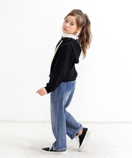 Bee des Bee（ビーデスビー）の「レイヤード風パーカー（パーカー・キッズ・ブラック/ホワイト/ライトグレー・110cm/120cm/130cm/140cm/150cm/100cm）」の5枚目の写真