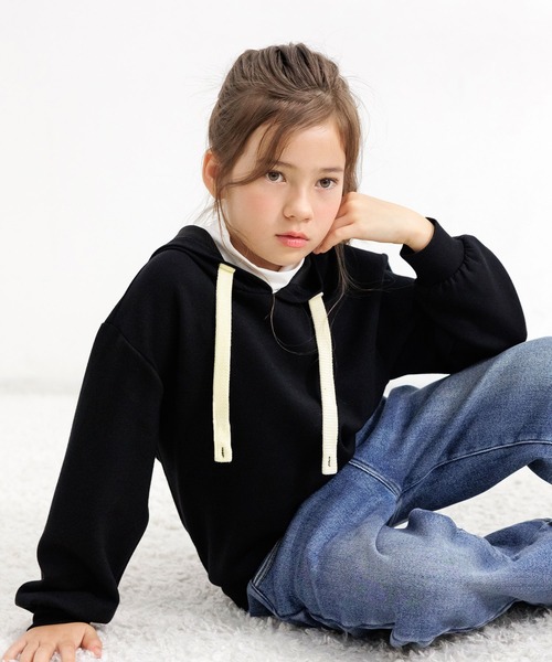 Bee des Bee（ビーデスビー）の「レイヤード風パーカー（パーカー・キッズ・ブラック/ホワイト/ライトグレー・110cm/120cm/130cm/140cm/150cm/100cm）」の10枚目の写真