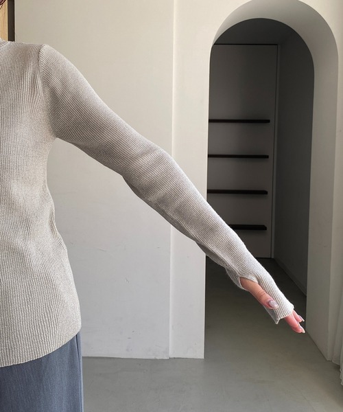 CAPRICIEUX LE'MAGE（カプリシューレマージュ）の「ハイネックリブプルオーバー（ニット/セーター・レディース・グレイッシュベージュ/ホワイト/アイボリー/ブラック・FREE）」の22枚目の写真