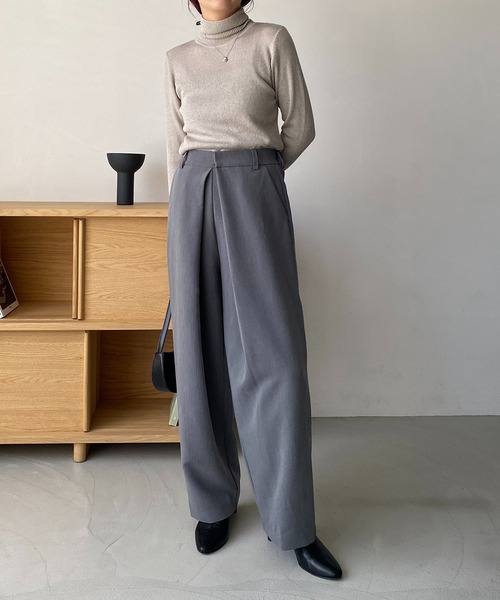 CAPRICIEUX LE'MAGE（カプリシューレマージュ）の「ハイネックリブプルオーバー（ニット/セーター・レディース・グレイッシュベージュ/ホワイト/アイボリー/ブラック・FREE）」の16枚目の写真