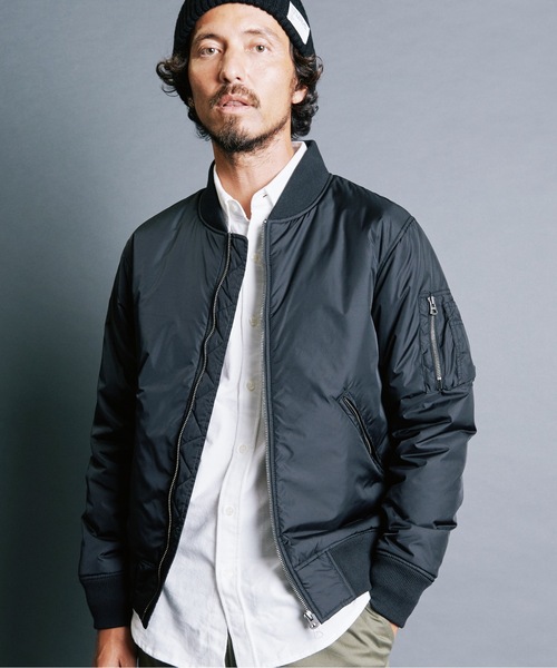 Magine（マージン）の「NYLON THINSULATE ZIP MA-1 JKT:ナイロン シンサレート ZIPポケット MA-1（MA-1・メンズ・ブラック/オリーブ/ネイビー・44/48/46）」の5枚目の写真