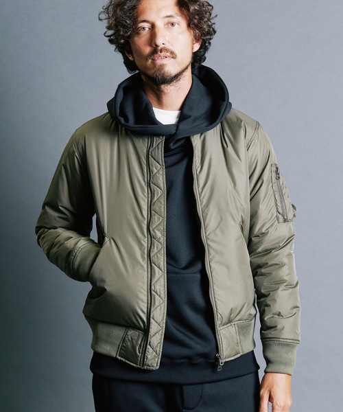 Magine（マージン）の「NYLON THINSULATE ZIP MA-1 JKT:ナイロン シンサレート ZIPポケット MA-1（MA-1・メンズ・ブラック/オリーブ/ネイビー・44/48/46）」の10枚目の写真