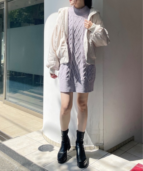 abc une face(アーベーセーアンフェイス)の「リバーシブルMA-1(MA-1・レディース・ホワイト/ピンク/ブラック・FREE)」の10枚目の写真