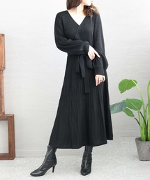 カシュクールニットワンピース
