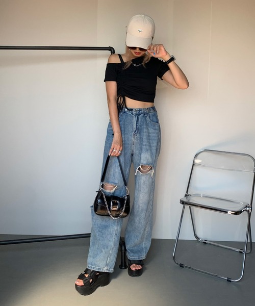 non-hedge(ノンヘッジ)の「ベルトミニショルダーバッグ(ハンドバッグ・レディース・ホワイト/シルバー/ブラック/ピンク・FREE)」の6枚目の写真