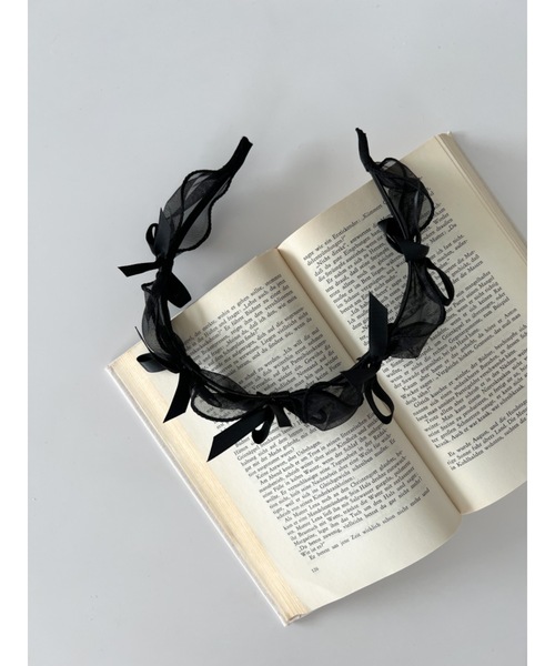 JUMELLE(ジュメロ)の「tulle ribbon headband(カチューシャ・レディース・ブラック・FREE)」の1枚目の写真