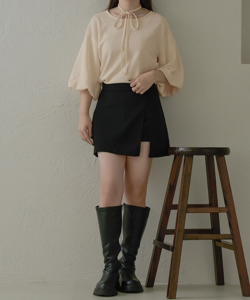 Ambre Neige(アンブルネージュ)の「スリッドレイヤードスカパン/【WEB/EC限定商品】(その他パンツ・レディース・ブラック・FREE)」の8枚目の写真