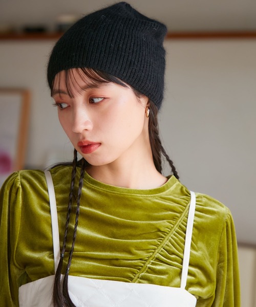 VIS（ビス）の「アンゴラ混ニットビーニー（ニットキャップ/ビーニー・レディース・キナリ/ブラック・FREE）」の14枚目の写真