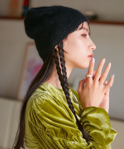 VIS（ビス）の「アンゴラ混ニットビーニー（ニットキャップ/ビーニー・レディース・キナリ/ブラック・FREE）」の15枚目の写真