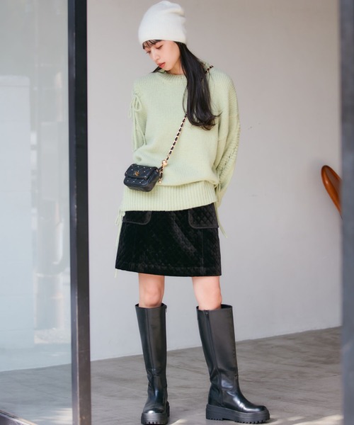 VIS（ビス）の「アンゴラ混ニットビーニー（ニットキャップ/ビーニー・レディース・キナリ/ブラック・FREE）」の18枚目の写真