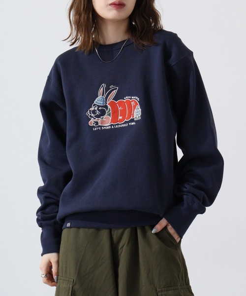 KRIFF MAYER(クリフメイヤー)の「Camp Rabbit Brushed Crewneck Sweatshirt / キャンプラビット 裏起毛クルーネックスウェット unisex(スウェット・メンズ・マルチ/グレー/チャコール/ナチュラル/ネイビー/ブラウン・L/M/XL)」の5枚目の写真