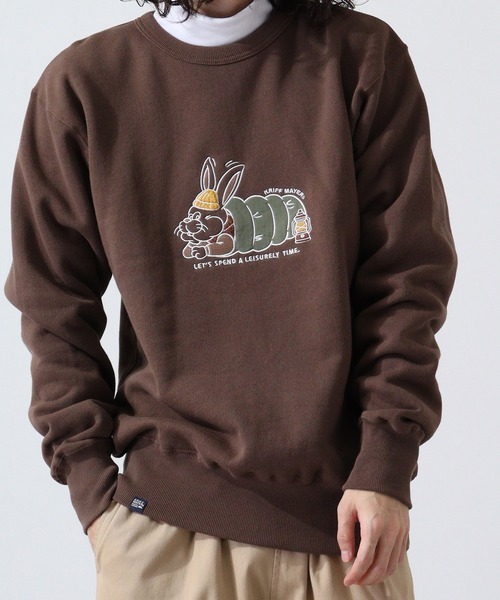 KRIFF MAYER(クリフメイヤー)の「Camp Rabbit Brushed Crewneck Sweatshirt / キャンプラビット 裏起毛クルーネックスウェット unisex(スウェット・メンズ・マルチ/グレー/チャコール/ナチュラル/ネイビー/ブラウン・L/M/XL)」の3枚目の写真