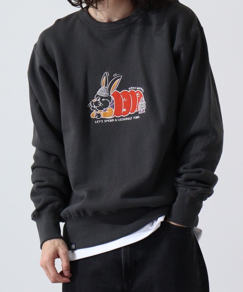 KRIFF MAYER(クリフメイヤー)の「Camp Rabbit Brushed Crewneck Sweatshirt / キャンプラビット 裏起毛クルーネックスウェット unisex(スウェット・メンズ・マルチ/グレー/チャコール/ナチュラル/ネイビー/ブラウン・L/M/XL)」の1枚目の写真