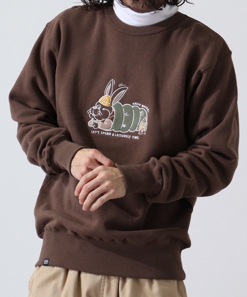 KRIFF MAYER(クリフメイヤー)の「Camp Rabbit Brushed Crewneck Sweatshirt / キャンプラビット 裏起毛クルーネックスウェット unisex(スウェット・メンズ・マルチ/グレー/チャコール/ナチュラル/ネイビー/ブラウン・L/M/XL)」の16枚目の写真