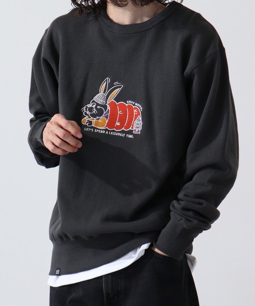 KRIFF MAYER(クリフメイヤー)の「Camp Rabbit Brushed Crewneck Sweatshirt / キャンプラビット 裏起毛クルーネックスウェット unisex(スウェット・メンズ・マルチ/グレー/チャコール/ナチュラル/ネイビー/ブラウン・L/M/XL)」の12枚目の写真