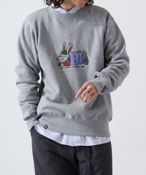 KRIFF MAYER(クリフメイヤー)の「Camp Rabbit Brushed Crewneck Sweatshirt / キャンプラビット 裏起毛クルーネックスウェット unisex(スウェット・メンズ・マルチ/グレー/チャコール/ナチュラル/ネイビー/ブラウン・L/M/XL)」の8枚目の写真
