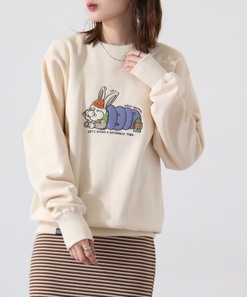 KRIFF MAYER(クリフメイヤー)の「Camp Rabbit Brushed Crewneck Sweatshirt / キャンプラビット 裏起毛クルーネックスウェット unisex(スウェット・メンズ・マルチ/グレー/チャコール/ナチュラル/ネイビー/ブラウン・L/M/XL)」の20枚目の写真