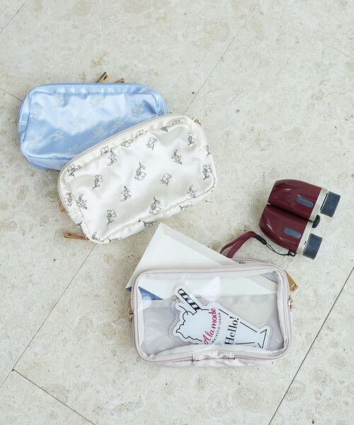 MAJESTIC LEGON（マジェスティックレゴン）の「フローラルクリアポーチ（ポーチ・レディース・ピンク/アイボリー/ライトブルー・FREE）」の2枚目の写真