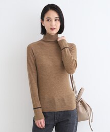 INDIVI | 【日本製／ウール／袖配色】タートルネックニット(ニット/セーター)