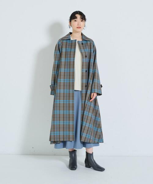 ADIEU TRISTESSE（アデュートリステス）の「ライナー付きステンカラーコート（ステンカラーコート・レディース・ベージュ/チャコールグレー/チェック・38）」の11枚目の写真