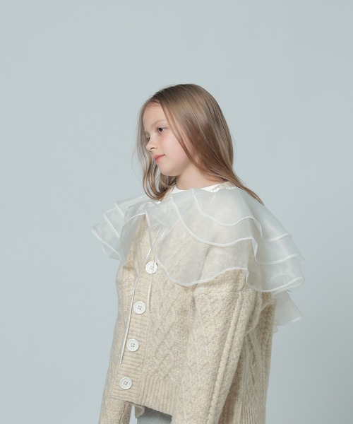 LOWRYS FARM（ローリーズファーム）の「オーガンジーＢＩＧカラー　 993159（付け襟・キッズ・ブラック/ホワイト・FREE）」の2枚目の写真