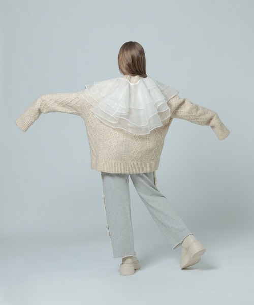 LOWRYS FARM（ローリーズファーム）の「オーガンジーＢＩＧカラー　 993159（付け襟・キッズ・ブラック/ホワイト・FREE）」の5枚目の写真