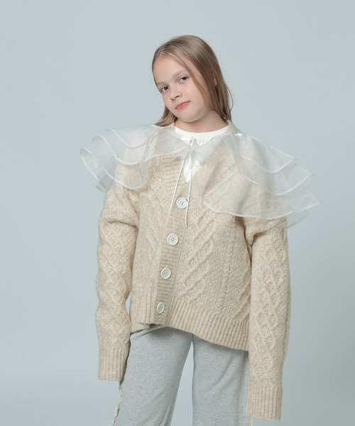 LOWRYS FARM（ローリーズファーム）の「オーガンジーＢＩＧカラー　 993159（付け襟・キッズ・ブラック/ホワイト・FREE）」の8枚目の写真