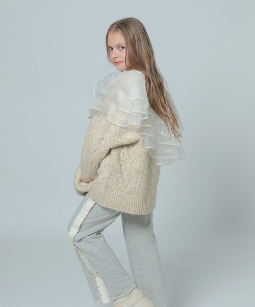 LOWRYS FARM（ローリーズファーム）の「オーガンジーＢＩＧカラー　 993159（付け襟・キッズ・ブラック/ホワイト・FREE）」の10枚目の写真