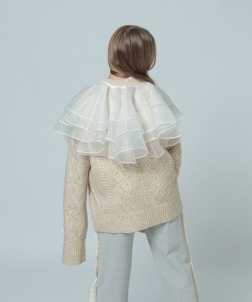 LOWRYS FARM（ローリーズファーム）の「オーガンジーＢＩＧカラー　 993159（付け襟・キッズ・ブラック/ホワイト・FREE）」の13枚目の写真