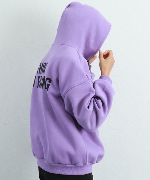 Miniministore(ミニミニストア)の「ロゴパーカー レディース 裏起毛 韓国(パーカー・レディース・グレー/パープル/ホワイト/ブラック・フリー)」の15枚目の写真