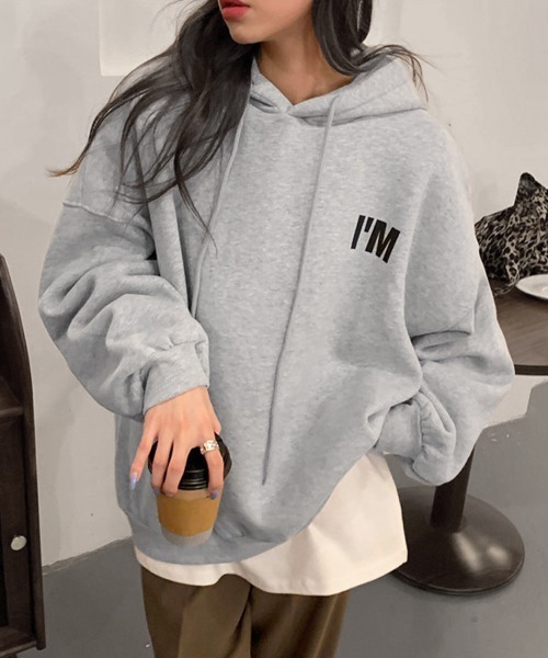 Miniministore(ミニミニストア)の「ロゴパーカー レディース 裏起毛 韓国(パーカー・レディース・グレー/パープル/ホワイト/ブラック・フリー)」の18枚目の写真