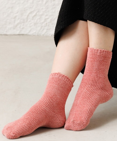 mili an deni（ミリアンデニ）の「もこもこクルー丈ソックス（ソックス/靴下・レディース・ピンク/アイボリー/チャコールグレー/イエロー/ブラウン/グリーン・F）」の6枚目の写真