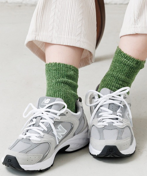 mili an deni（ミリアンデニ）の「もこもこクルー丈ソックス（ソックス/靴下・レディース・ピンク/アイボリー/チャコールグレー/イエロー/ブラウン/グリーン・F）」の4枚目の写真