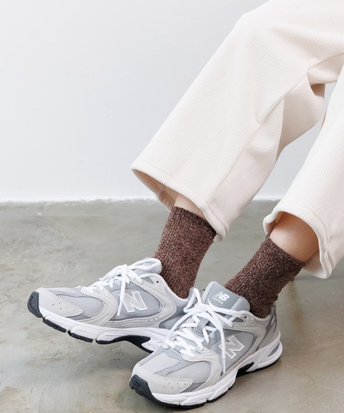 mili an deni（ミリアンデニ）の「もこもこクルー丈ソックス（ソックス/靴下・レディース・ピンク/アイボリー/チャコールグレー/イエロー/ブラウン/グリーン・F）」の9枚目の写真