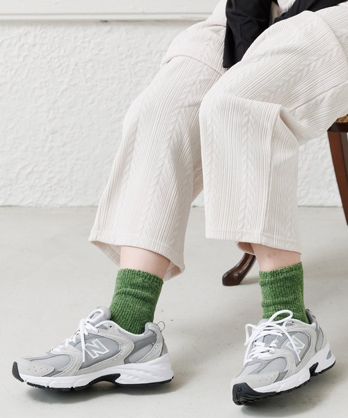 mili an deni（ミリアンデニ）の「もこもこクルー丈ソックス（ソックス/靴下・レディース・ピンク/アイボリー/チャコールグレー/イエロー/ブラウン/グリーン・F）」の11枚目の写真