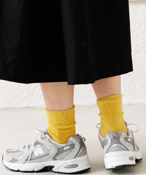 mili an deni（ミリアンデニ）の「もこもこクルー丈ソックス（ソックス/靴下・レディース・ピンク/アイボリー/チャコールグレー/イエロー/ブラウン/グリーン・F）」の12枚目の写真