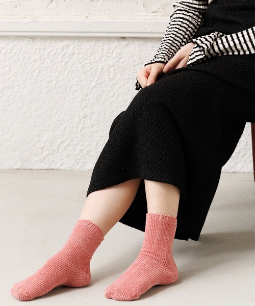 mili an deni（ミリアンデニ）の「もこもこクルー丈ソックス（ソックス/靴下・レディース・ピンク/アイボリー/チャコールグレー/イエロー/ブラウン/グリーン・F）」の13枚目の写真