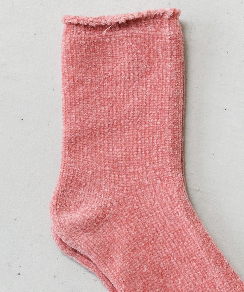 mili an deni（ミリアンデニ）の「もこもこクルー丈ソックス（ソックス/靴下・レディース・ピンク/アイボリー/チャコールグレー/イエロー/ブラウン/グリーン・F）」の14枚目の写真