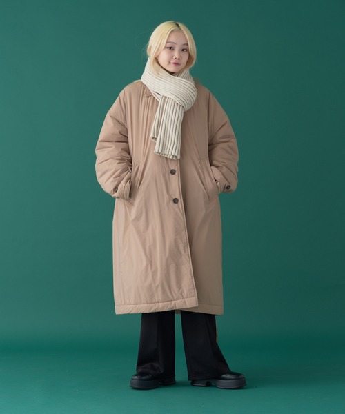 WHIMSIC（ウィムジック）の「【UNISEX】リブニットマフラー（マフラー・メンズ・アイボリー/ブルー/チャコールグレー・FREE）」の4枚目の写真