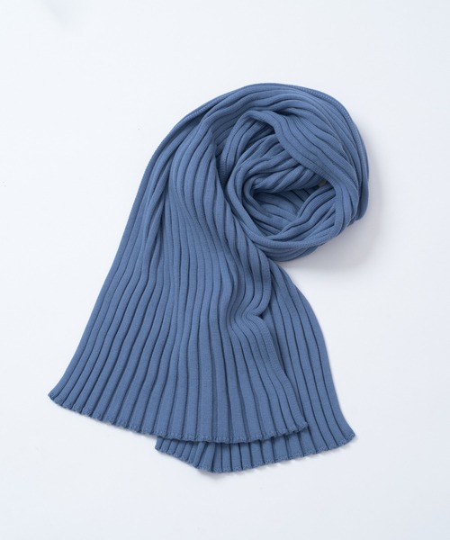 WHIMSIC（ウィムジック）の「【UNISEX】リブニットマフラー（マフラー・メンズ・アイボリー/ブルー/チャコールグレー・FREE）」の10枚目の写真