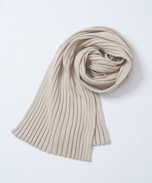 WHIMSIC（ウィムジック）の「【UNISEX】リブニットマフラー（マフラー・メンズ・アイボリー/ブルー/チャコールグレー・FREE）」の14枚目の写真