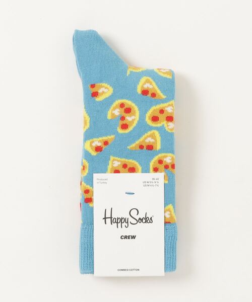 Happy Socks（ハッピーソックス）の「■HAPPY SOCKS■ Pizza Love デザインソックス（ソックス/靴下・レディース・ブラック/ブルー・SMALL）」の2枚目の写真