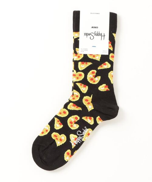 Happy Socks（ハッピーソックス）の「■HAPPY SOCKS■ Pizza Love デザインソックス（ソックス/靴下・レディース・ブラック/ブルー・SMALL）」の3枚目の写真