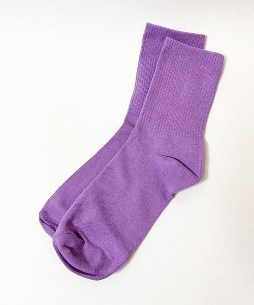 Kotoe（コトエ）の「【13色展開】 カラー クルーソックス 靴下 レディース（ソックス/靴下・レディース・ホワイト/ライトブルー/ブラック/ネイビー/ライトイエロー/パープル/イエロー/オレンジ/グレー/レッド/ピンク/グリーン/ライトグリーン・FREE）」の9枚目の写真
