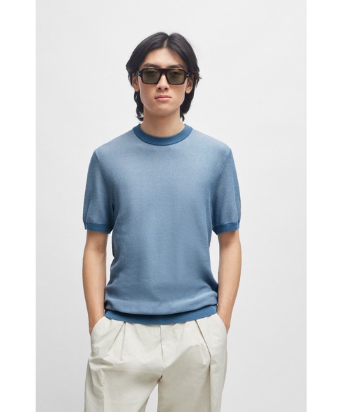 セール】マイクロストラクチャー コットンブレンド ショートスリーブ