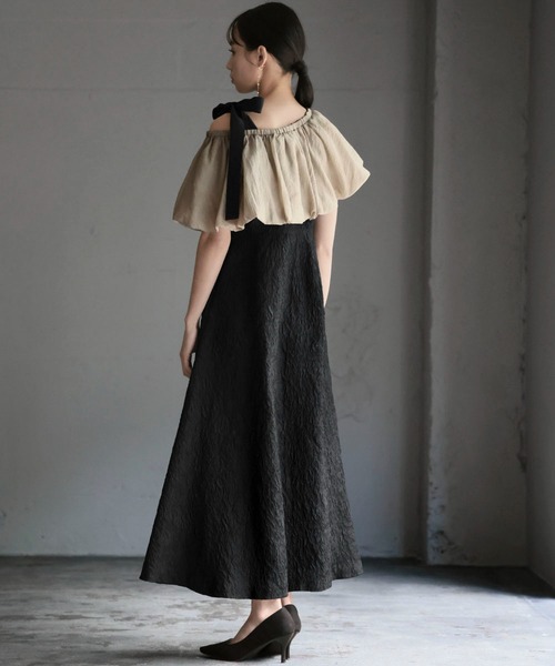 セール】マルチway バルーン オフショルダー ジャガード マーメイド